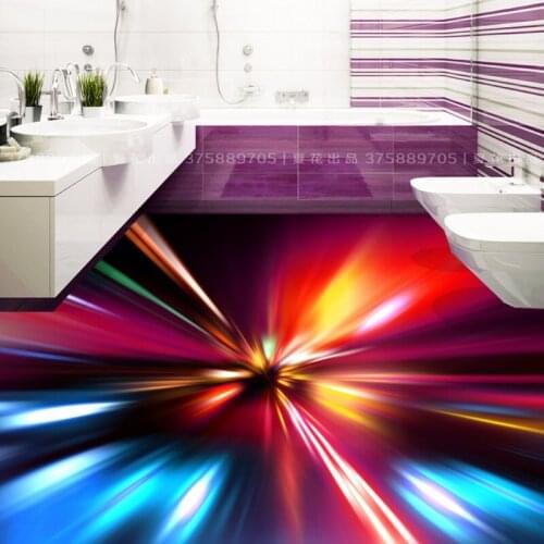 Free Shipping Hyun light KTV 3D floor painting self-adhesive living room bathroom flooring wallpaper mural home decoration
