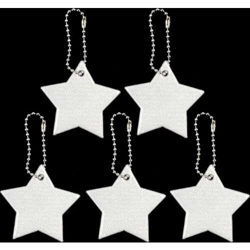 Child Safety Reflector Key Ring Star Ultra Reflective Gear Keychain Bag Clothing