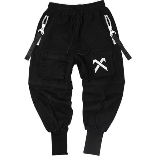 2021 Techwear Pants Men Detachable Multi-Pocket Cargo Trousers Harajuku Hip Hop Streetwear Joggers Man Elastic Waist Sweatpants