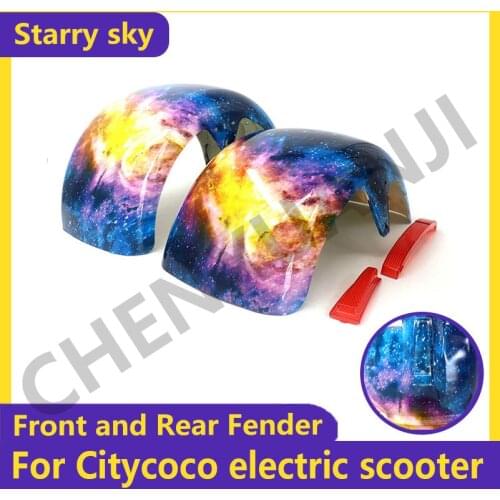 10x6.00-5.5 10x6.00-6 Citycoco Fender Shell Flaps Front and Rear Fender Mudguards with Taillight Reminder Starry Sky