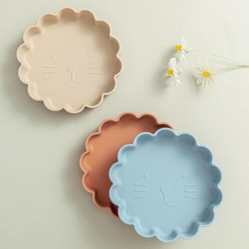 Baby Feeding Products Silicone Dinner Plate Food Grade Silicone Waterproof Soft Baby Cartoon Lion Shape Tableware Baby Products