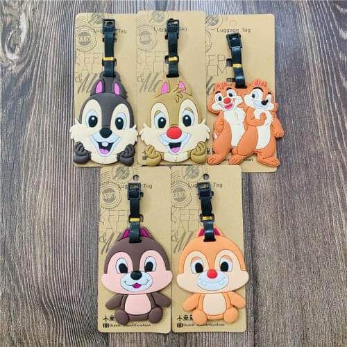 Disney Chip Dale Anime Action Toy Figures Cartoon Products Accessories Luggage Tag Suitcase Unisex Gifts