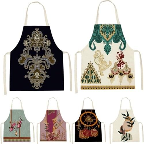 Chinese Ethnic Style Apron Printed ChildrenS Sleeveless Apron For Men And Women Clean Household Kitchen Waist Bib Anti-Fouling