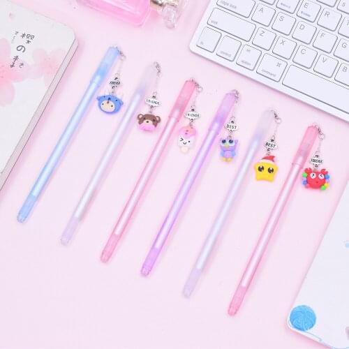 36 Pcs/set Gel Pens Kawai Cute Little Fresh Black Color Gift Gel-ink Pens for Writing Cute Stationery Office School Supplies