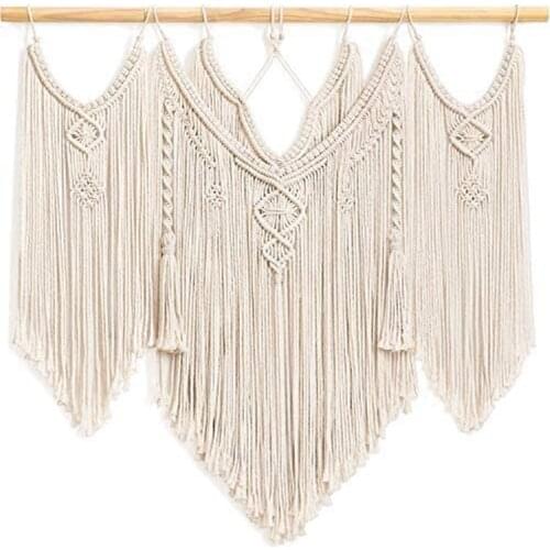 LBER Tapestry At Macrame, Boho Chic Luxurious Woven Wall Hanging Decor, for Apartment/Bedroom/Living Room/Gallery, 80X100Cm