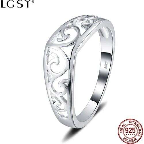 LGSY DR1106 New Arrivals 925 Sterling Silver Rings Fashion Jewelry Pendant Geometric Shaped Round Stars Finger Ring Fine Jewelry