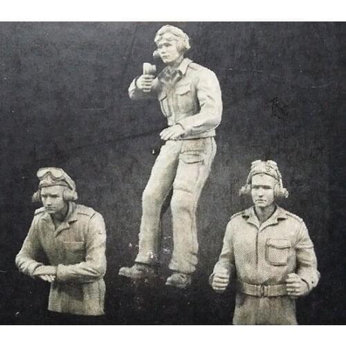 1/35 ancient Tank Crew (3 figures) in winter Resin figure Model kits Miniature gk Unassembly Unpainted