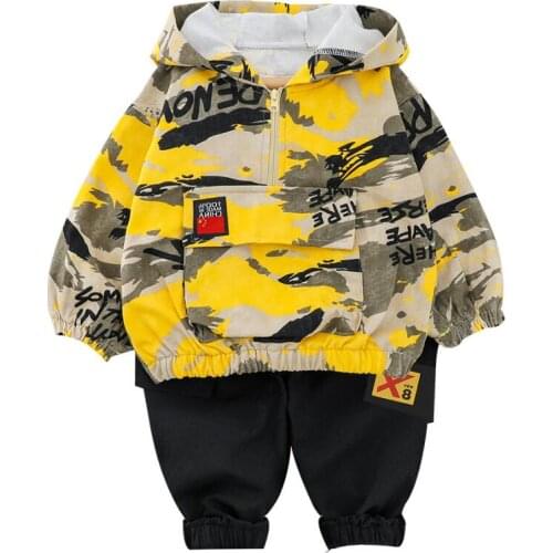 Hooded Baby Boy Girl Clothes Set Fashion camouflage Cotton Sports Suit for Boy T-Shirt + Shorts Sport Childrens Clothing Girls