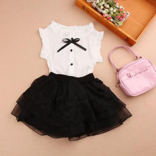 Summer Baby Toddler Teenage School Girls White Blouse Tank Top Girl Blouses And Tops Kids Bow Shirt Solid Color Children Clothes