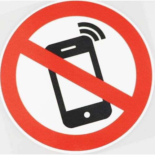 Hot Warning Do Not Use Mobile Phones Car Sticker KK Vinyl Car Styling Laptop Accessories PVC 12cm*12cm