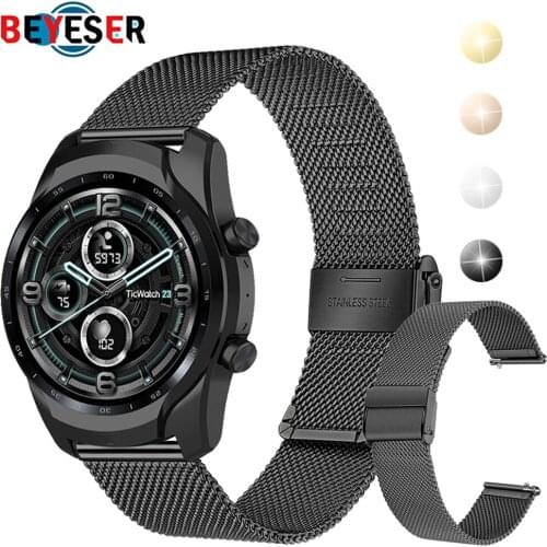 Metal Strap For TicWatch Pro 2020/GTX/E2/S2 Smart Watch Band Bracelet Stainless Straps For TicWatch Pro/Pro 3 Wristband Correa