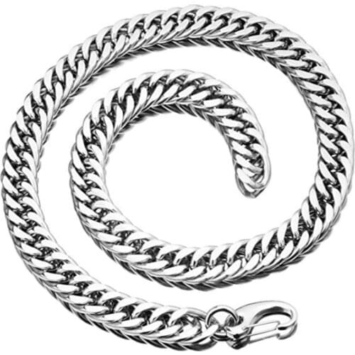 14/16/18mm Mens Cool Stainless Steel Xxxtentacion Tail Hip Hop Rapper Necklace Or Bracelet Double Cuban Cuban Chain Choker New