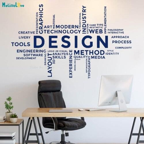 Novel Text Design Decoration Office Wall Decals WorkInspire Removable Motivation Stickers Art Murals Unique Gift YT2745
