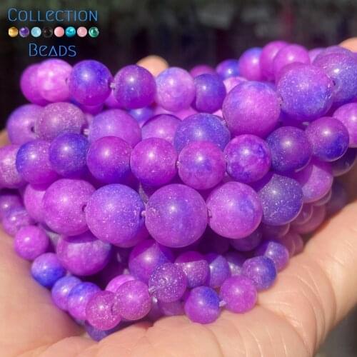 Natural Matte Sugilite Stone Spacer Loose Round Bead For Jewelry Making 6-10 MM DIY Bracelets Accessories Wholesale 15"