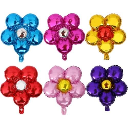 New five petals green flower aluminium foil balloon helium balloon 35cm * 38cm