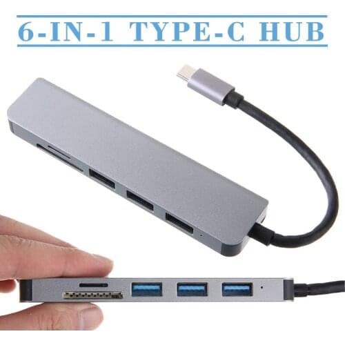 New Arrival Type-C Laptop Docking Station Adapter Portable 6-in-1 4K HDMI-compatible USB 3.0 Adapters Splitter For MacBook Pro