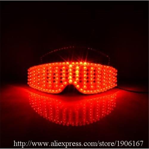 New Red Led Color Led Luminous Glasses Halloween Christmas Led Glaases Light Up Eyewear For DJ Club Stage Show