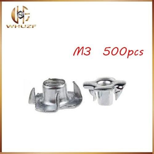 M3 Carbon Steel Zinc Plated Four Claw Nut Femal Nuts 500Pcs/Lot Free Shipping
