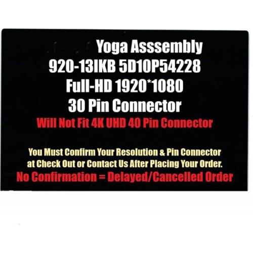 13.3"FHD Touch Screen Assembly For Lenovo Yoga 920-13IKB 5D10P54228