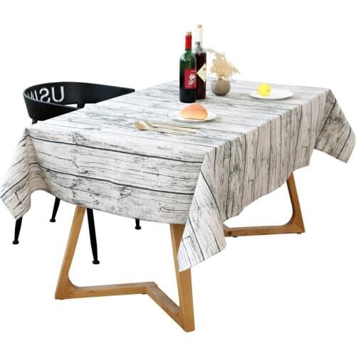 Pastoral Style Retro Wood Grain Cotton And Linen Tablecloth Home Soft Upholstery Fabric Furniture Dust Cover