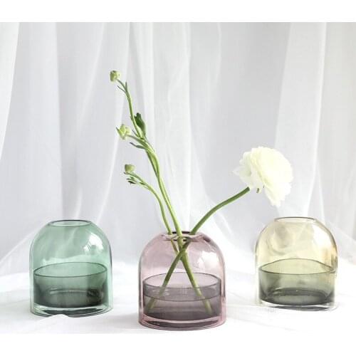 Vase Light Luxury Design Model Cute Room Vase Candlestick Glass Cover Art Ornament Base Hydroponic Flower Arrangement Nordic