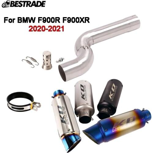 For BMW F900R F900XR 2020-2021 Motorcycle Exhaust System Middle Link Connect Pipe Slip 51mm Muffler Tube With DB Killer Slip On