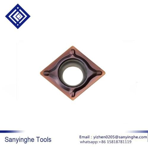 High quality 10pcs/lots CCMT060202N/CCMT060204N/CCMT060208N-SU AC530U cnc carbide inserts for Stainless steel/Titanium alloy