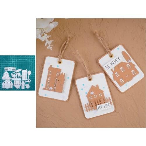 YaMinSanNiO Christmas House Home Cutting Dies Stencil DIY Scrapbooking Embossing Paper Card Decor Dies Cutting Dies DIY New 2021