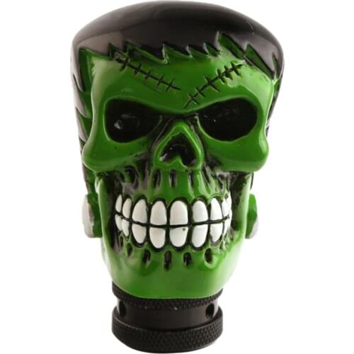 Funny Skull Head Car Manual Operation Gear Shifter Knob Acrylic Green