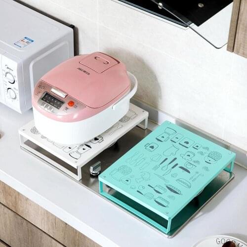 Iron Kitchen Storage Rack Induction Cooker Shelf Bracket Support Microwave Oven Holder Gas Stove Cover Base Shelf Kitchen Tools