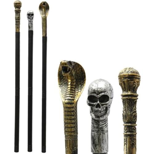 1 Pc Halloween Scepter, Realistic Funny Halloween Snake Skull Scepter Toy Carved Pharaoh Magical Wands Magic Props