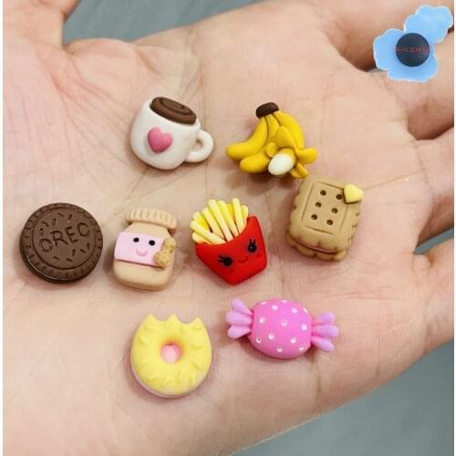 1pcs Delicious Food Donuts Resin Shoes Accessories Shoes Decorations Fit Wristband Croc Jibz Charm Kids Party Gifts