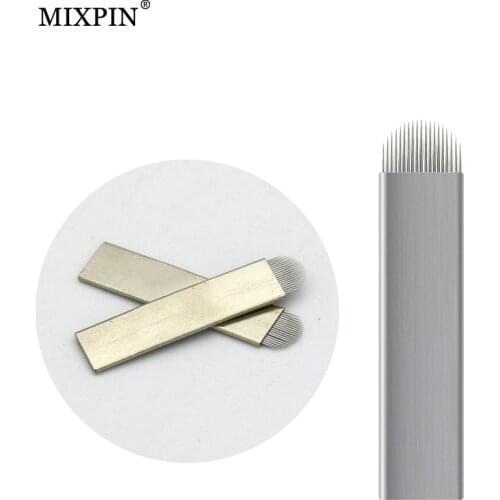 100PCS 18 Pin/19 Pin U Shape Tattoo Needles Permanent Makeup Eyebrow Embroidery Hard Blade For 3D Microblading Manual Tattoo Pen