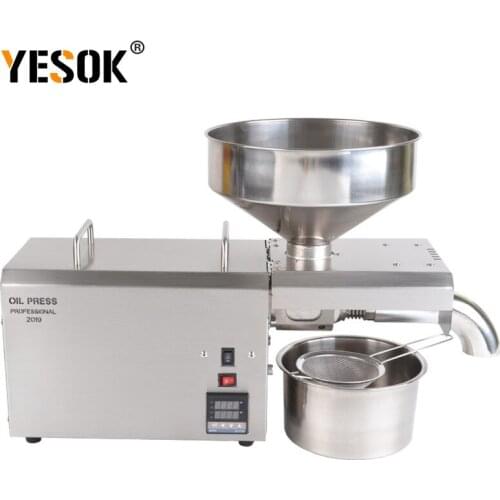 110V/220V Home Intelligent Oil Press Stainless Steel Commercial Oil Press Peanut Oil Edible Oil Temperature Control Oil Press S8