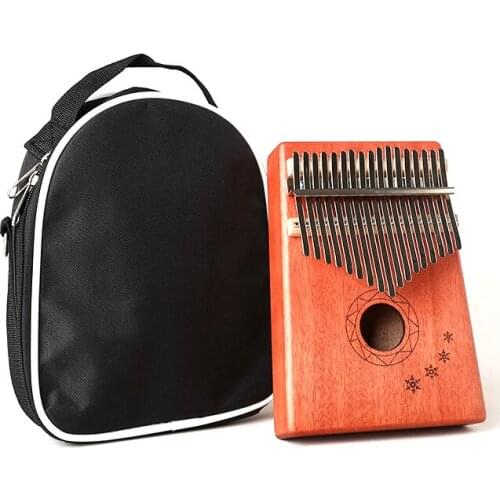17-Tone Kalimba Thumb Piano Wood Mahogany Body Musical Instrument with Learning Book Tune Hammer