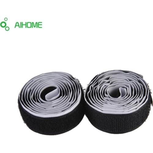 2 Rolls Strong Self Adhesive Hook Loop Tape Fastener Sticky 1M 3ft Black/White