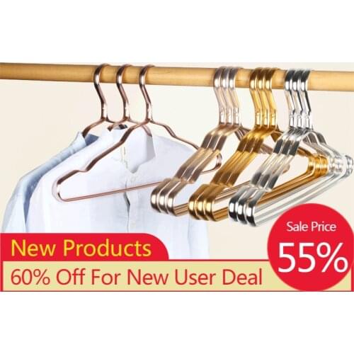 20pcs/Set Metal Hangers for Clothes Hooks Seamless Anti-slip Aluminum Drying Rack Thicken Windproof Underwear Belt Coat Hanger