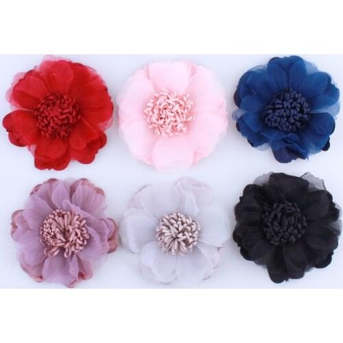 10PCS 9CM Newborn Tulle Silk Fabric Flowers For Wedding Invitation Artificial Flower For Dress Decoration