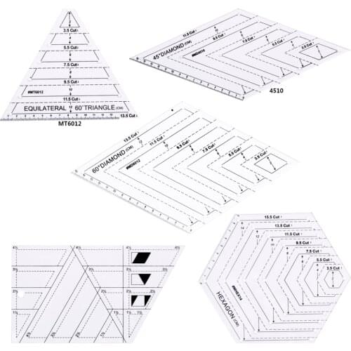 5Pcs/Set Quilting Sewing Patchwork Craft Scale Ruler Triangle DIY Handmade Tailor Home Tools