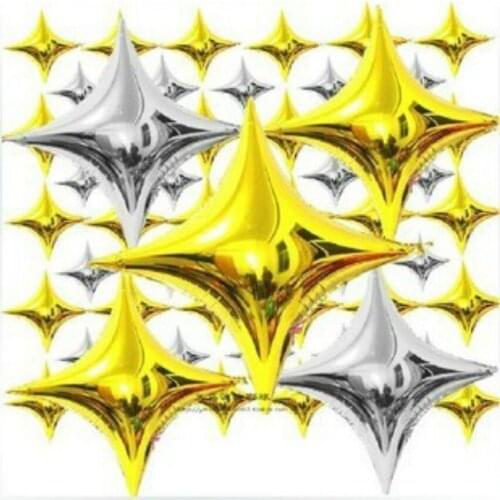 5Pcs Small Square Aluminum Foil Balloon Decoration Background Small Trumpet Stars Background Foil Balloon 6zsh036