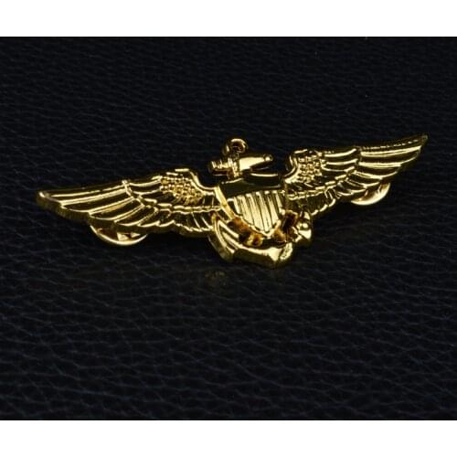 American Intermediate Pilot Gold Plated Metal Badge Creative Neutral Badge