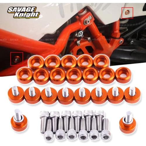 22 PCS Front Fender Frame Fairing Bolts For 990 ADVENTURE S R 2006-2013 Motorcycle Accessories Screws Bolt CNC M6 Orange