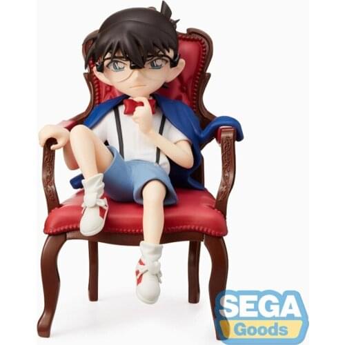 Detective Conan Anime Figure Conan Edogawa Chair Anime Peripheral Character Model Toy 12Cm Collectibles Pvc Model Ornaments