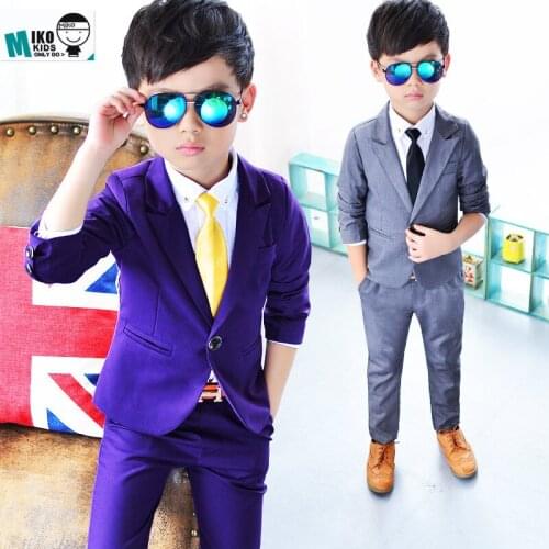 Children Suit Baby Boys Suits Kids Blazer Boys Formal Suit For Baby Boy Weddings Boys Clothes Set Jackets+Pants 2pcs 2-10Y