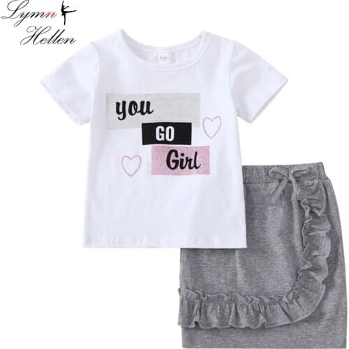 Newborn Baby Girls Short Sleeve Top + Skirt Clothes Set, Baby Girl Letter Printed Shirt Skirt Leisure Outfit Clothing Set