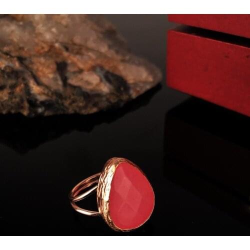 Dr Stone Natural Stone Women 'S Cat 'S Eye Stone Rose Gold Plated Ring KRB308