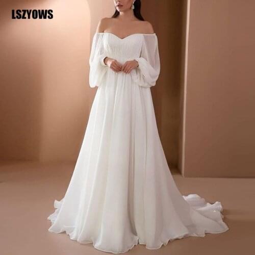 Elegant White Chiffon Dress 2021 Autumn Sexy Off Shoulder Backless Maxi Dress Long Sleeve Slash Neck Women Evening Party Dresses