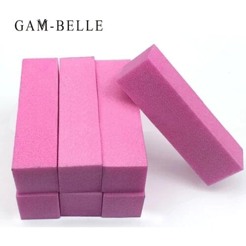 GAM-BELLE 1 Pc Pink Sponge Nail File Sanding Buffer Block DIY Sandpaper Polishing Grinding Manicure Pedicure Tools Accessories