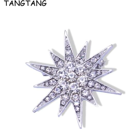 Hotsale Sparkly Shiny Fashion Clear Rhinestone Crystal Alloy STAR Brooch Wedding Jewelry Pin For Women Men, Item No.: ART104