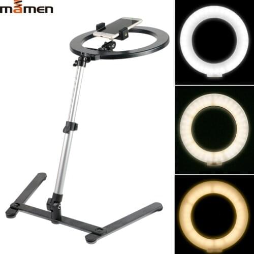 MAMEN 10 inch Ring Light Fill Lamp Overhead Bracket Soft Light jewelry broadcast live light shooting SLR photo lamp CD50 T03